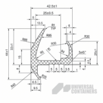 Shipping Container Door Seal Corner - Drawing