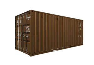 painted brown shipping container