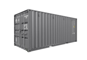painted grey shipping container